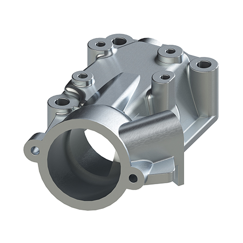 Thermostat housing for automotive maintenance 3D rendering isolated on white background