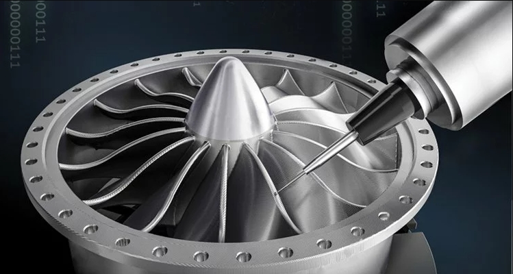Five axis machining of aerospace parts