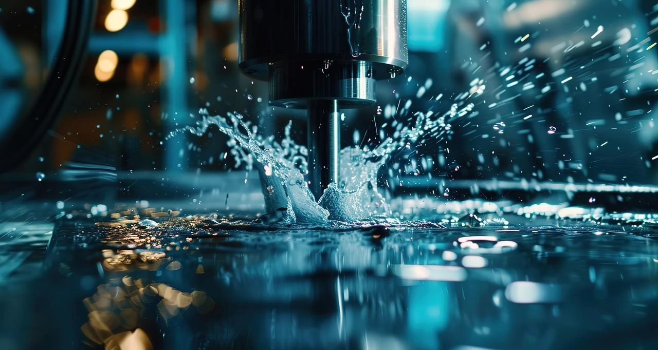 Water splashing from metal cutting process