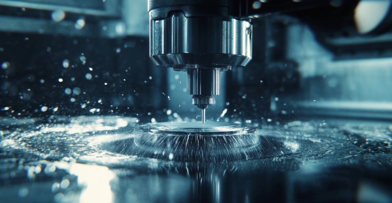 Metal cutting process with water spray