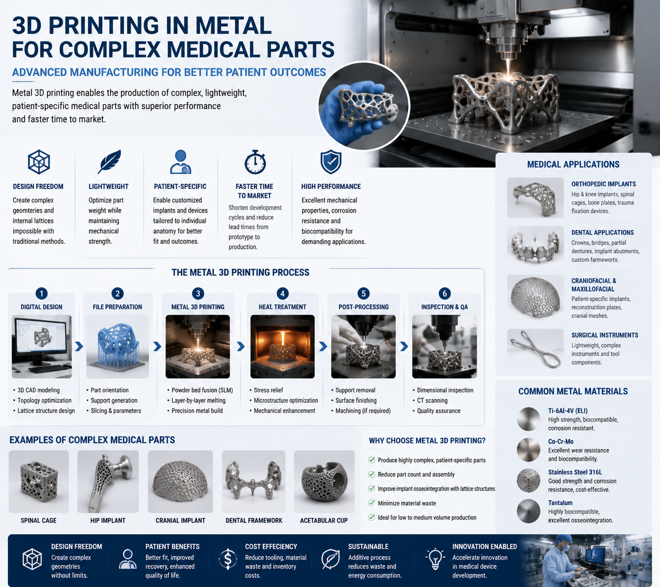 Impression 3D en métal pour pièces médicales complexes