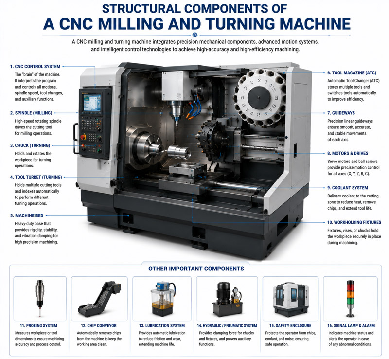 UNE MACHINE DE FRAISAGE ET DE TOURNAGE CNC