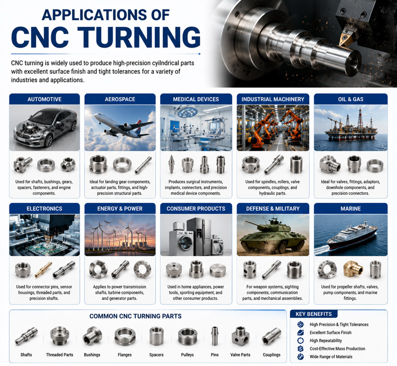 Applications du tournage CNC
