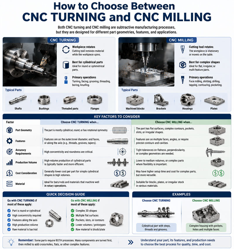 Comment choisir entre le tournage CNC et le fraisage CNC