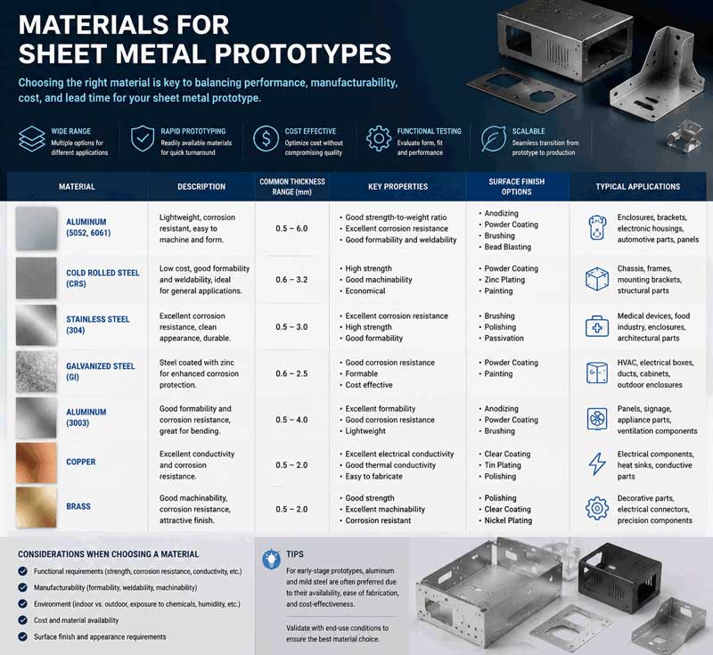 MATERIALES PARA PROTOTIPOS DE CHAPA METÁLICA