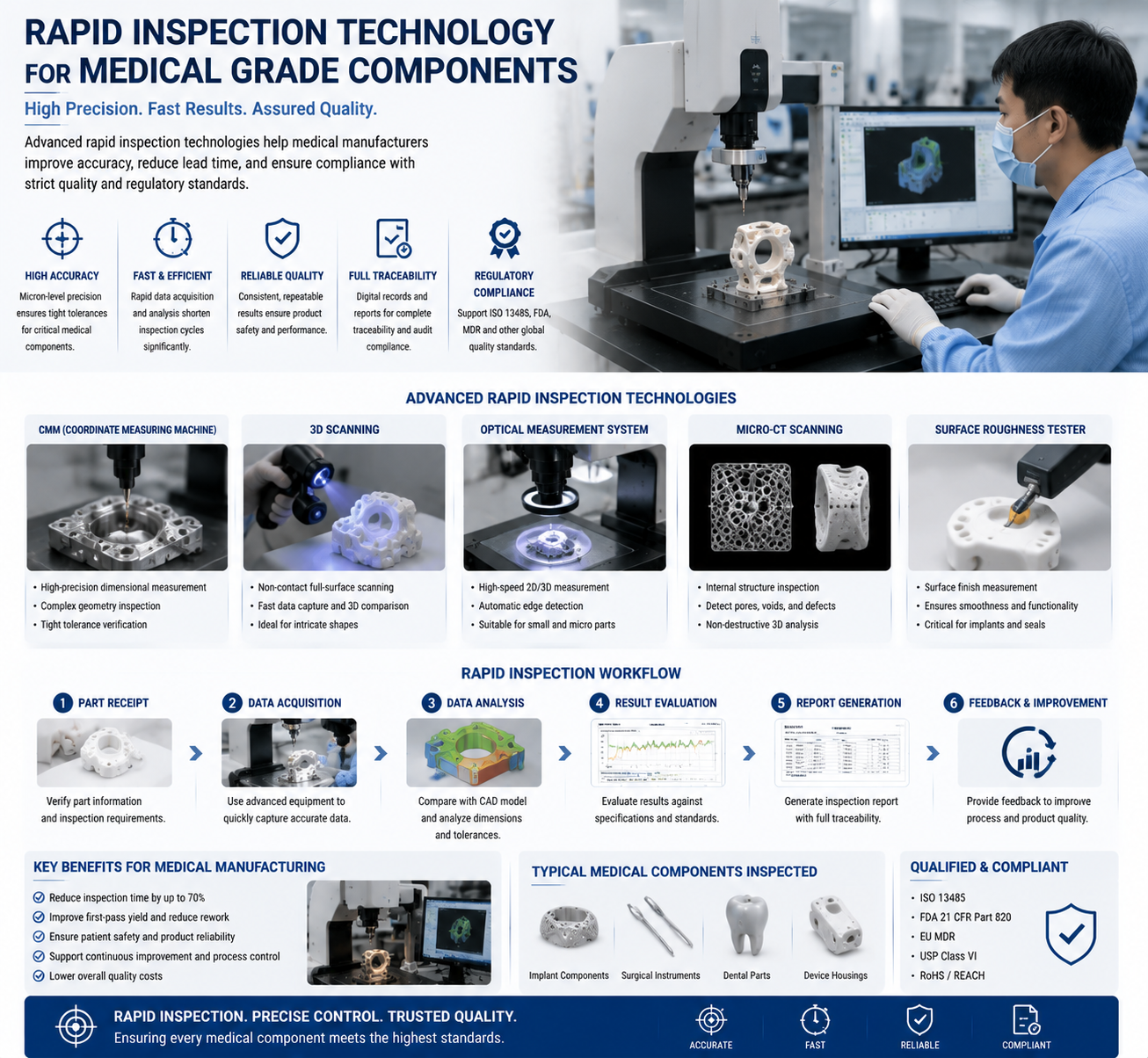 Technologie d'inspection rapide pour les composants de qualité médicale