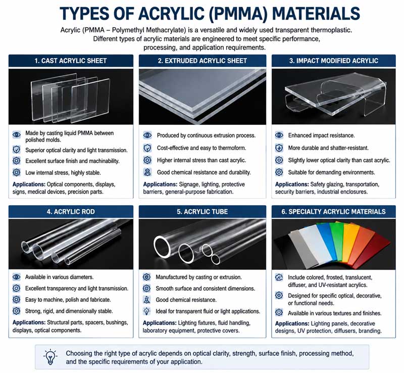 Types of Acrylic PMMA Materials