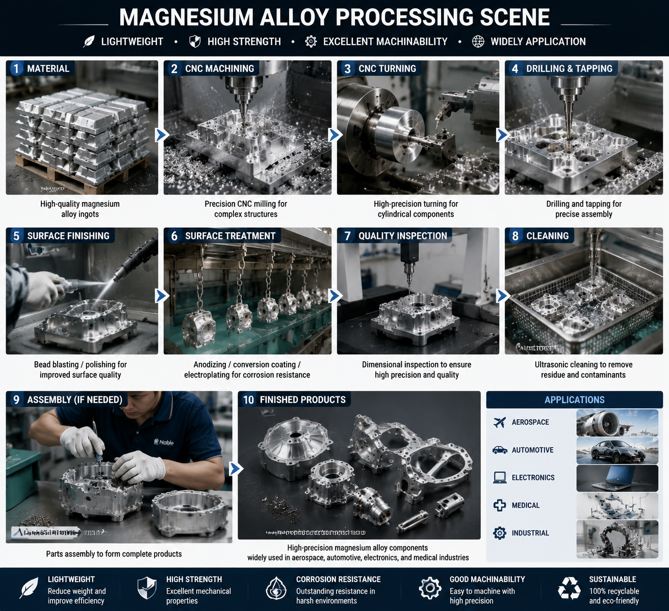 Magnesium alloy processing flow Magnesium alloy processing flow
