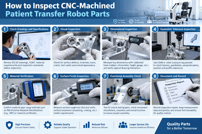 How to Inspect CNC Machined Patient Transfer Robot Parts
