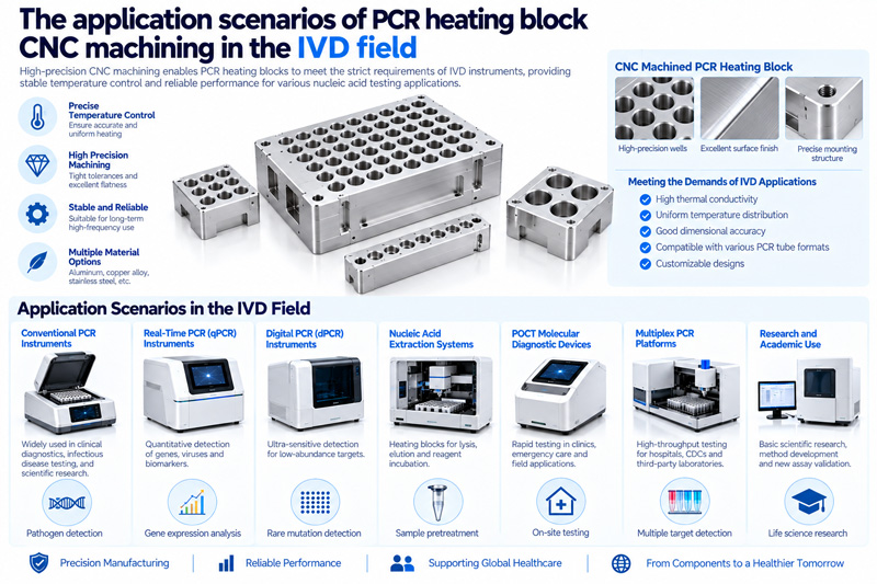 The application scenarios of PCR heating block CNC machining in the IVD field