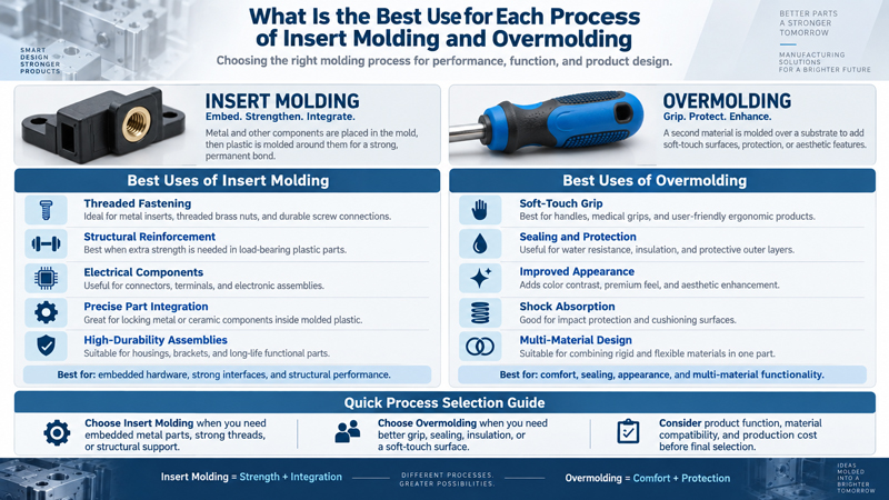 What Is the Best Use for Each Process of Insert Molding and OverMolding