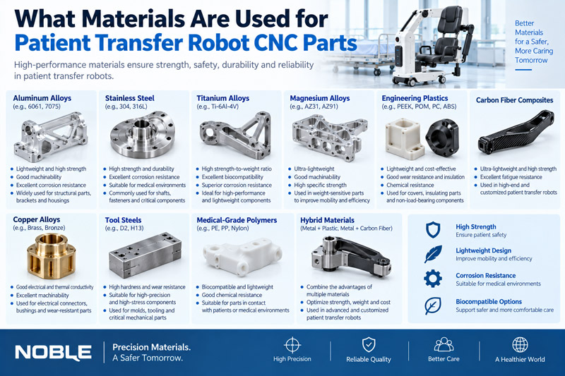 What Materials Are Used for Patient Transfer Robot CNC Parts