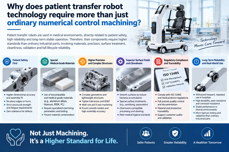 Why does patient transfer robot technology require more than just ordinary numerical control machining