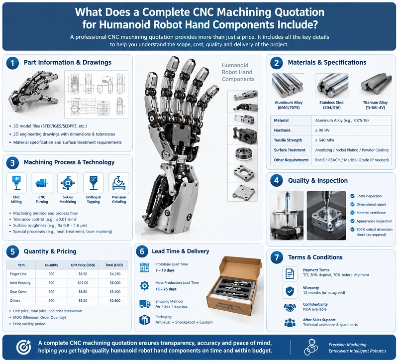 10. What Does a Complete CNC Machining Quotation for Humanoid Robot Hand Components Include